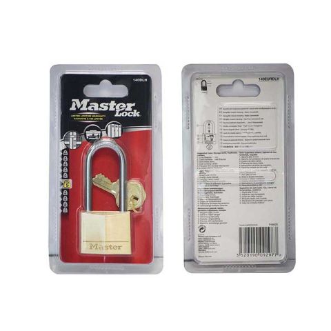 Masterlock Mas.Brass L/SH.140DLH Neck Padlock 40mm