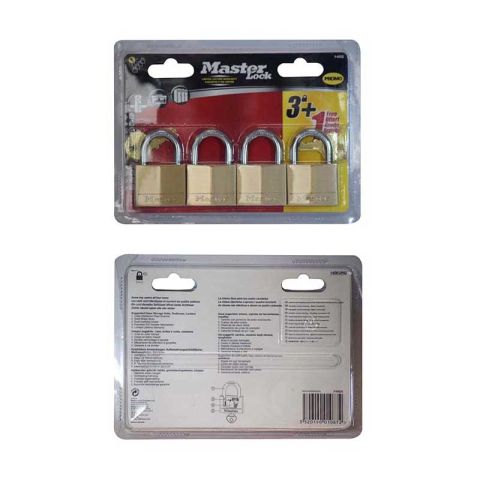 Masterlock Mas.Brass 140QUAD 4pcs Set Standard Padlocks 50mm