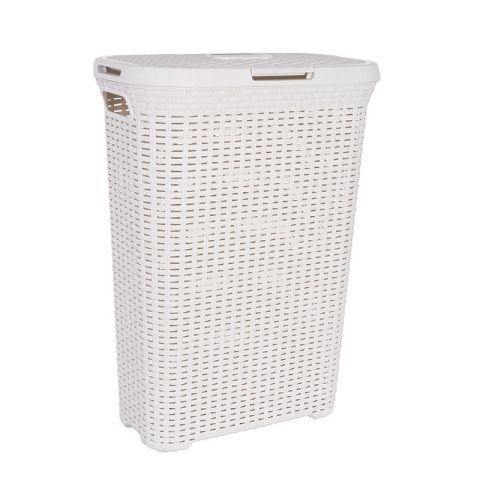 Curver Slim Rattan 40L Cream Laundry Bin