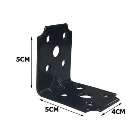 Black Metal Reinforced Angle Bracket 5x5x4cm