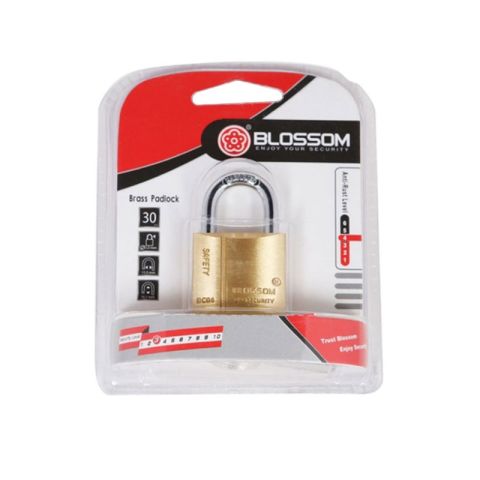 Blossom Brass Standard Padlock 30mm