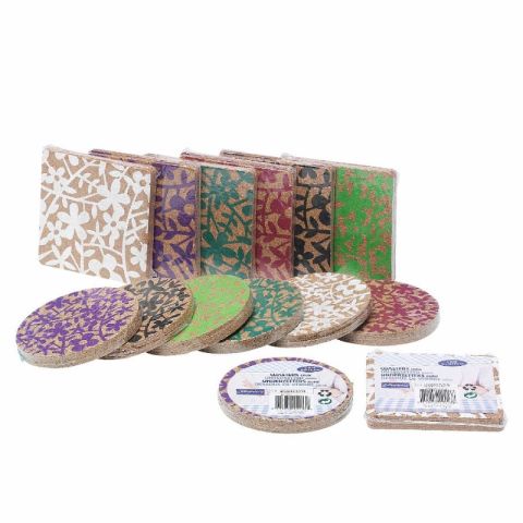 Cuisine Elegance Cork Colourfull Set Coasters