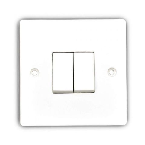 Swe W304 2-Gang 2-Way White Light Switch