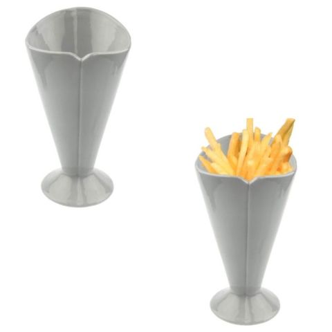 Trento 11.5x9x8cm White Porcelain Fries Holder Bowl