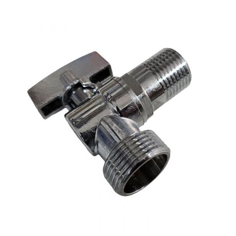 Ferrara Brass Chrome Plated Ball Valve 1/2x3/8''-10mm (3038H)