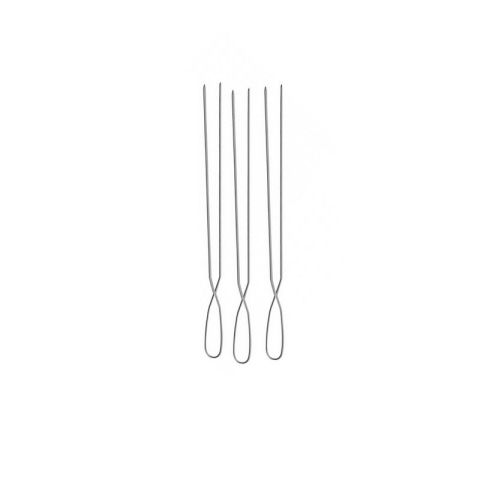 Small Stainless Steel 3pcs Set Double BBQ Skewers