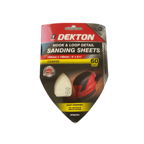 Dekton 100x140mm Sanding - Abrasive Triangular Grit 60 5pcs