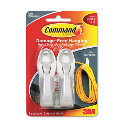 3M Command White 2τμχ Υποδοχές Καλωδίων 