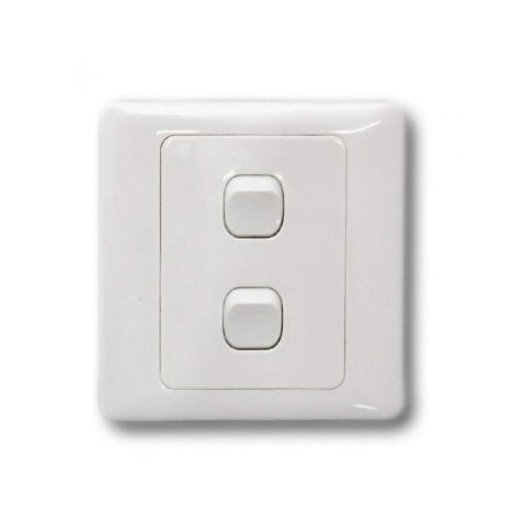 Swe WS522 2-Gang 2-Way White Light Switch