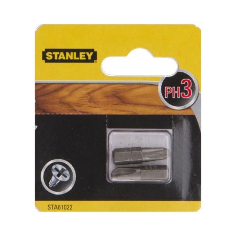 Stanley STA61022 25mm 2Pcs Ph3 Screwdriver Bits