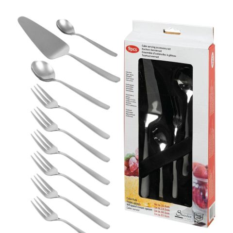 Alpina Stainless Steel 9pcs Set Cake Serving