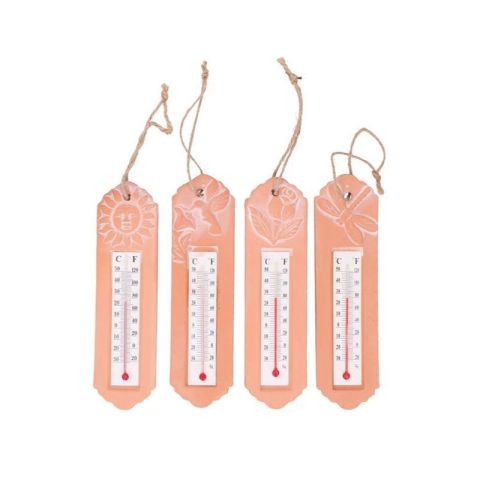 Kinzo 21x5.5cm Terracotta Garden Thermometer