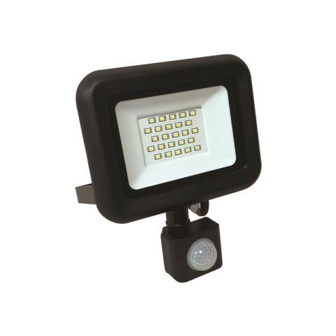 Eurolamp IP44 6500K (Cool White) 20W Black Movement Detector LED Flood Light