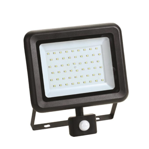 Eurolamp IP44 6500K (Cool White) 50W Black Movement Detector LED Flood Light