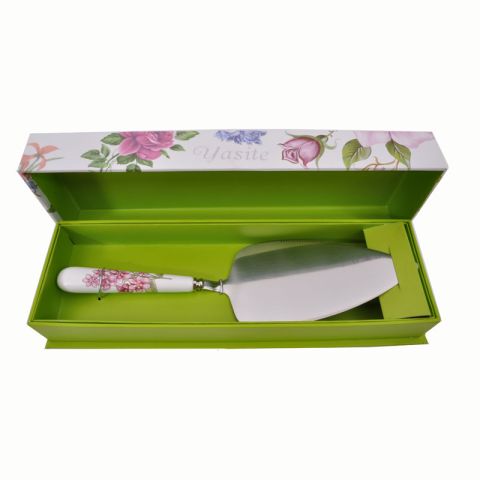 Rose 10cm Porcelain Stainless Steel Cake Serving Spatula