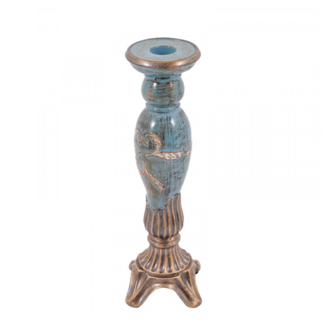 Polyserin Blue Candlestick 38cm