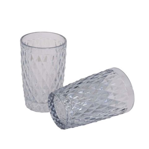 Water Glasses Rhombus Luster Iris Set 6pcs Transparent 373-00-563