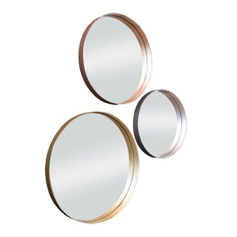 Triple 30/36x42x4cm Metal Gold / Silver / Copper 3pcs Set Wall Mirrors