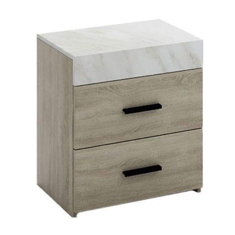 Metropolis Sonoma White Marble 45x35x57cm Nightstand