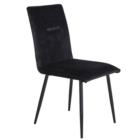 Noir 03-0632 Velvet Black Metal Indoor Dining Chair