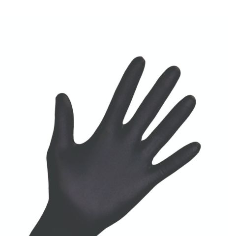 Unic Black Nitrile One Use Gloves S 100pcs