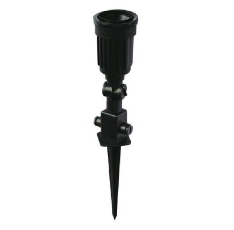 Eurolamp E27 IP44 Single Plastic Black Outdoor Spot Light