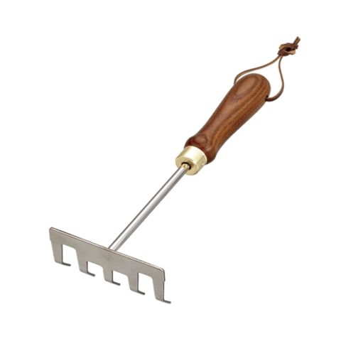 Nakayama Mini Stainless Steel Wooden Handle 5 Teeth Garden Rake