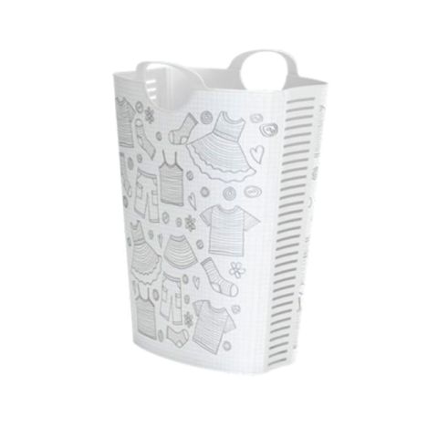 Hamper 58L White Laundry Bin