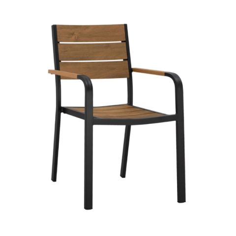 Saga Anthracite Brown Polywood Aluminium Garden Chair