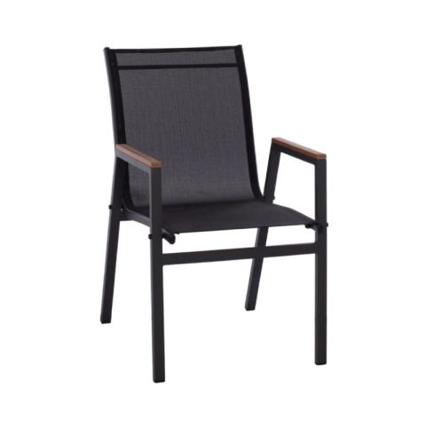 Shyla Dark Grey Black Textilene Aluminium Garden Chair