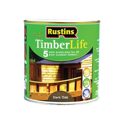 Rustins Quick Dry Βερνίκι Εμποτισμού Ξύλων Timberlife Σκούρος Δρυς 1L 