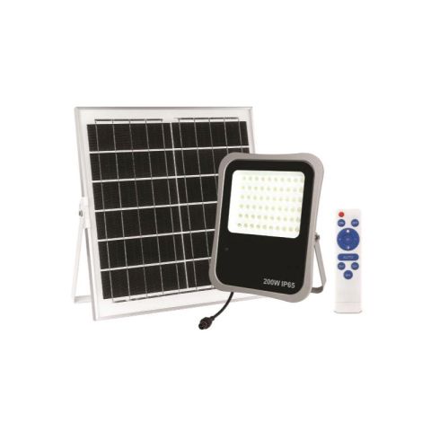 Eurolamp IP65 4000K (Natural White) 200W Black Movement Detector LED Solar Flood Light