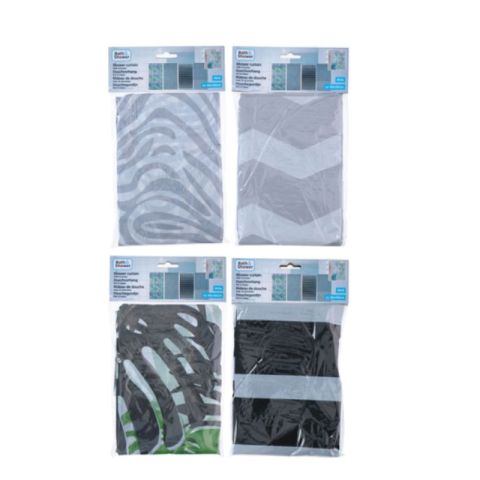 B&S 180x180cm 4Ass Bath / Shower Curtain