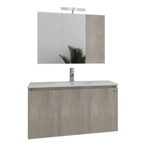 Verona 90cm 5FVR090SL Light Beige Basin Cabinet Mirror Set Bathroom Furniture