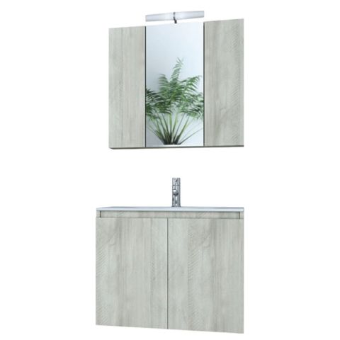 Verona 60cm 5FVR060SL Light Beige Basin Cabinet Mirror Set Bathroom Furniture