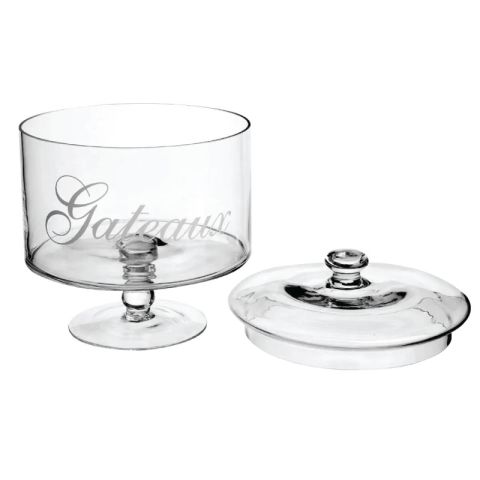 JJA 20cm Glass Transparent Candy Jar Serving Plate