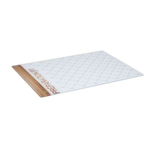 JJA 40x30cm Glass White Chopping Board