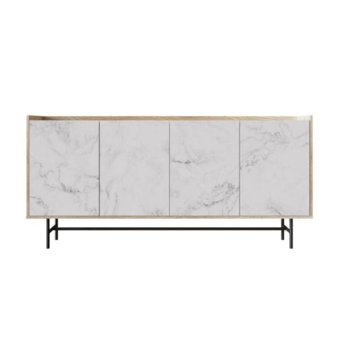 Stockholm Sonoma / White Marble Pattern 161x40x80cm Buffet