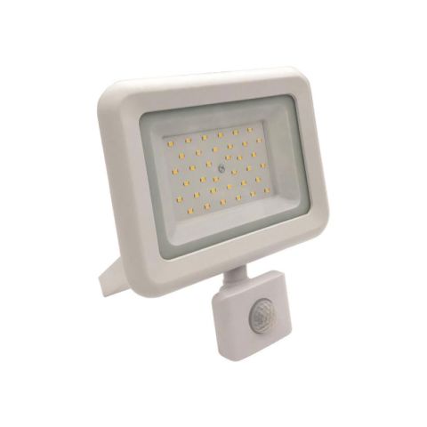 Eurolamp IP44 6500K (Cool White) 30W White Movement Detector LED Flood Light