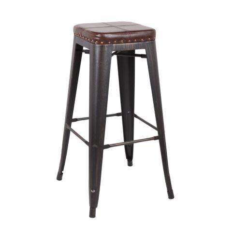 Relix E-00018539 (E5190P-10) Antique Black Dark Brown Bar Outdoor Stool