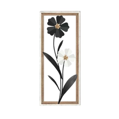 Fy Flower Black White 30x71cm Wall Decor (350)