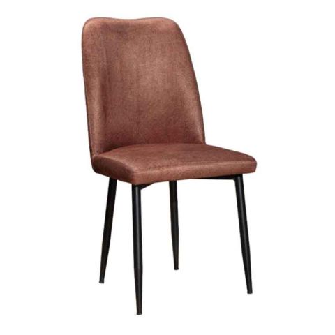 Mollie 897-123-012 Fabric Brown Metal Black Indoor Dining Chair