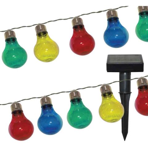 Gruding Multicolour 470cm Line Bulb Wire Solar Outdoor Lighting