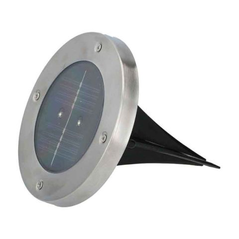 Grunding LED Silver 12x12cm Ground Solar Outdoor Lighting