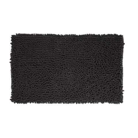 5 Five Maxi 50x80cm Black Chenille Toilet Mat