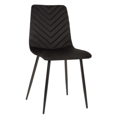 Latrell HM8587.04 Velvet Black Metal Black Indoor Dining Chair