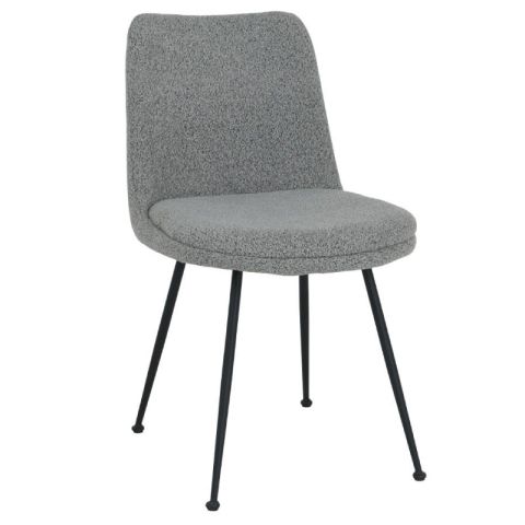 Abrazo 03-1028 Fabric Light Grey Metal Black Indoor Dining Chair