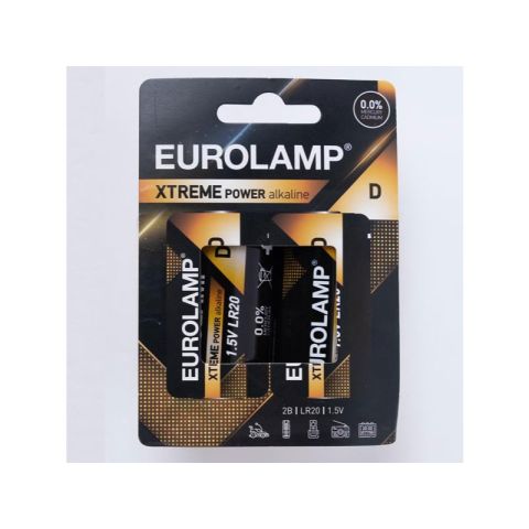 Eurolamp Alkaline D Batteries Pack of 2