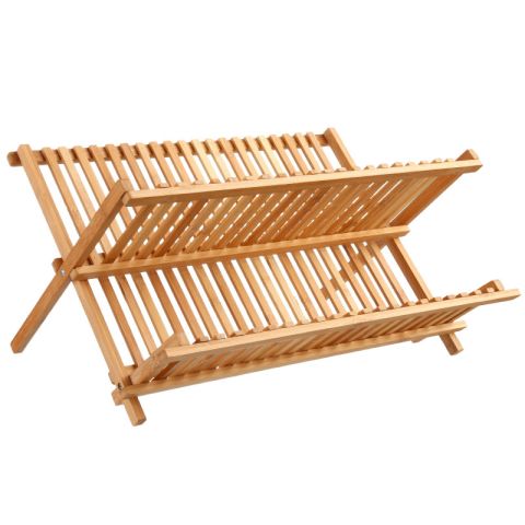 Five 42x33.5x25.5cm Bamboo Dish Drainer Rack