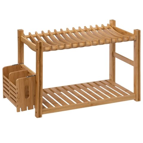 Five 53x33x 25cm Bamboo Dish Drainer Rack